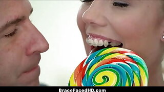 Little Blonde Teen Step Daughter With Braces And Pigtails Fucked By Step Dad